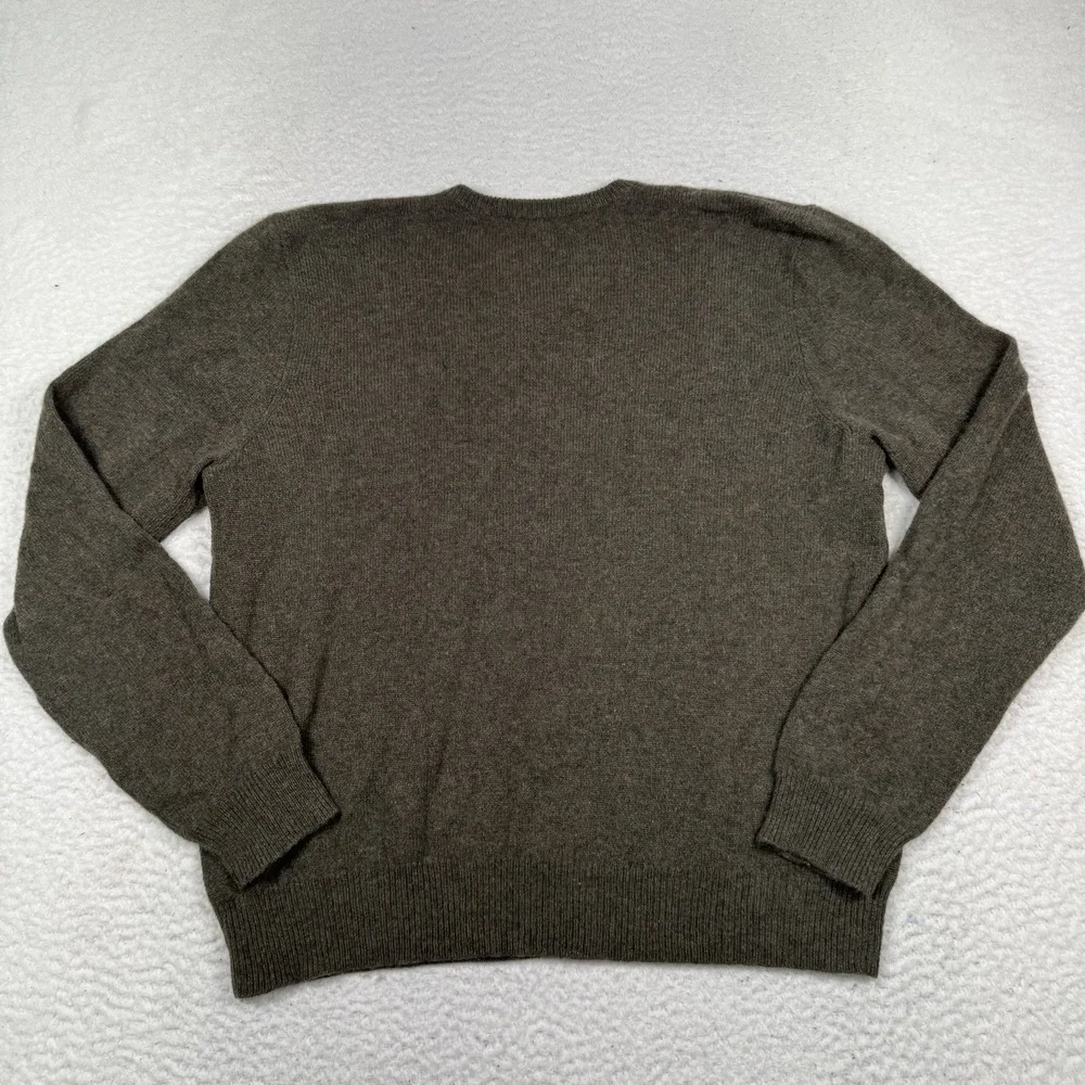 Polo Ralph Lauren Lambs Wool V-Neck Sweater Men's XXL Green Gold Pony